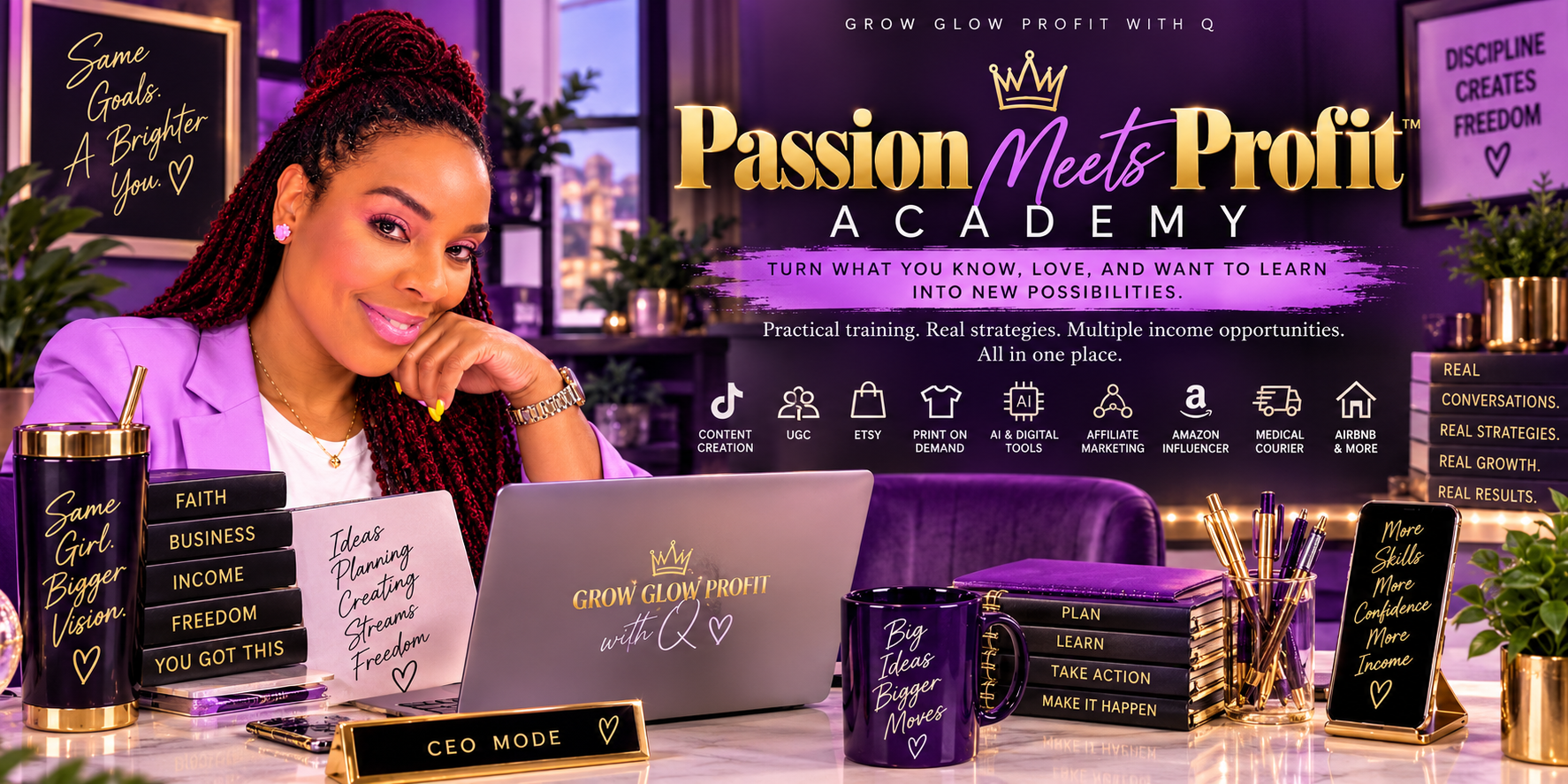 Passion Meets Profit Academy: practical training and multiple income opportunities