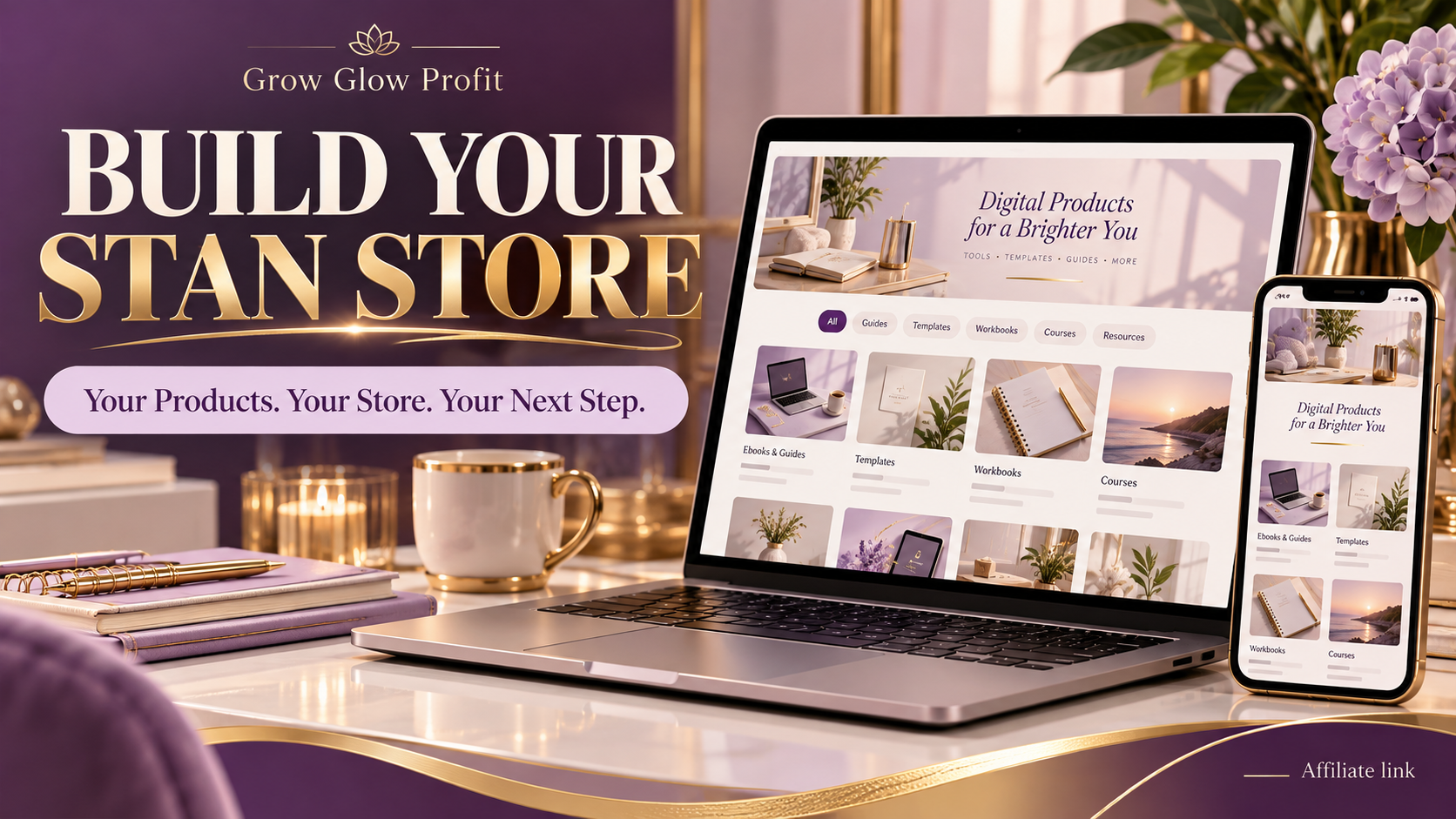Build Your Stan Store — Your Products. Your Store. Your Next Step. Grow Glow Profit affiliate resource